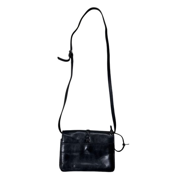 Patricia Nash Black Leather Crossbody Shoulder Bag Purse Removable Strap Clutch - Picture 3 of 14